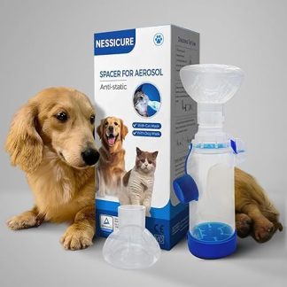Aerosolkammer für Katzen und Hunde mit Maske in 2 Größen, Feline Aerosol Chamber hilft liefern Medikamente für Asthma, passend für alle Dosieraerosole