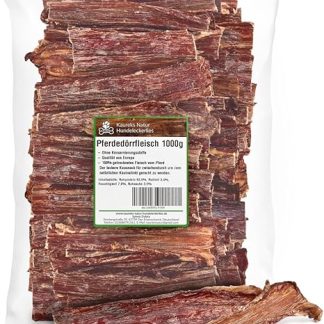 Kaureks Natur, Horse Dehydrated Meat, 1000 g, Approx. 15 cm, Dog, Chew, Dog Food, Chew Items, Dog Treats