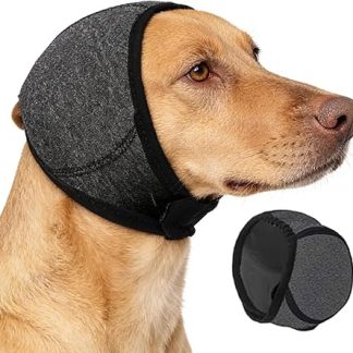 Longgaogao Hunde Ohrenschützer Mit Geräuschunterdrückung,Elastische Winterhaube,Elastischer Gehörschutz Für Hunde, Für Geräuschblockierung, Beruhigung, Winter, Baden, Trocknen（Schwarz）
