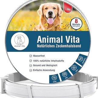 Animal Vita® Tick Collar for Dogs – Effective Protection Against Bugs [Waterproof and Adjustable Size] Up to 8 Months Tick Protection with 100% Natural Ingredients