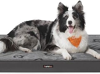 Feandrea PGW243G01 Washable Dog Bed, Dog Cushion, Removable Waterproof Dog Mat, 105 x 73 x 8 cm, Size XL, for Medium and Large Dogs, Dove Grey