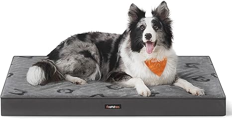 Feandrea PGW243G01 Washable Dog Bed, Dog Cushion, Removable Waterproof Dog Mat, 105 x 73 x 8 cm, Size XL, for Medium and Large Dogs, Dove Grey