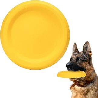 SUNNEKO Dog Toy Frisbee, Robust Throwing Disc for Fetch Games, Durable for Strong Chewers, Floating Water Toy, Training for Medium and Large Dogs, Yellow