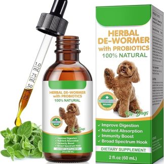CJXHJY Worm Treatment Dog 60 ml with Probiotics Natural Deworming Agent for Dogs Worm Drops for Prevention and Combat Parasite Infections Natural Formula for Intestinal Hygiene