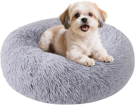 Nisrada Cat Beds for Indoor Cats, 50 cm, Dog Bed for Small Melium Large Dogs, Washable Round Pet Bed for Puppies and Kittens with Non-Slip Base