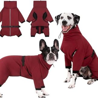 Cyponpy Dog Coat Waterproof Warm with Legs Dog Jacket Winter Reflective Zip Dog Coat Warm Dog Jumper Fleece Coat Dog Winter Jacket Waterproof Dog Clothing Raincoat