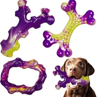 ChienBox Dog Toy Pack of 3: Indestructible Chew Toys for Aggressive Chewers, Robust Dog Toys for Medium to Large Dogs with Strong Durable Toys Dental Care