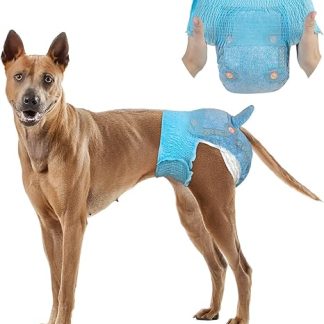 Dono Dog Nappies for Large Dogs with Stretchy Waist, Disposable Nappies for Puppies in Warming Period, 360° Leak-Proof, Super Absorbent, Small and Medium