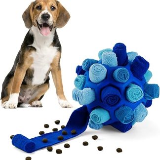 Larimuer Snuffle Ball for Dogs, Snuffle Rug Snuffle Toy, Interactive Dog Toy, Portable Pet Snuffle Ball Toy for Small, Medium Dogs, Pet (Blue)