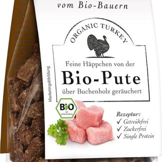 defu Dog Snack, 1 x 125 g, Farm Treat, Fine Appetizers from Organic Turkey, Premium Organic Treats for Your Dog