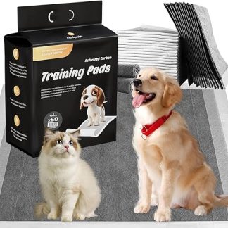 Nanipets® Training Pad for Dogs, Puppy Pads, Super Absorbent & Leak-Proof Activated Carbon Dog Pipi Pads, 45 x 60 cm, Extra Large Pet Pads, Pack of 50