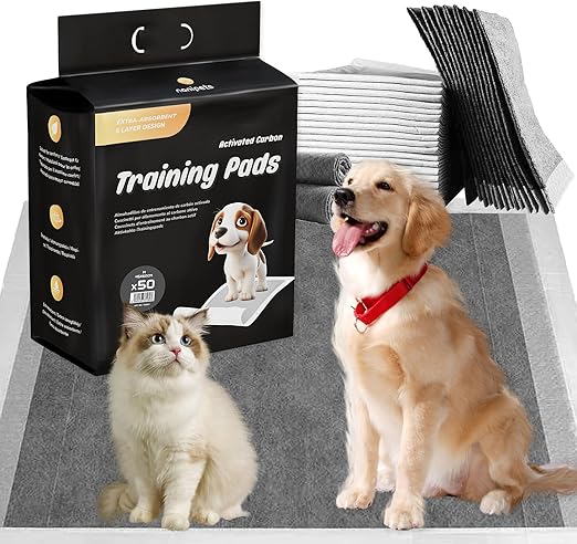 Nanipets® Training Pad for Dogs, Puppy Pads, Super Absorbent & Leak-Proof Activated Carbon Dog Pipi Pads, 45 x 60 cm, Extra Large Pet Pads, Pack of 50