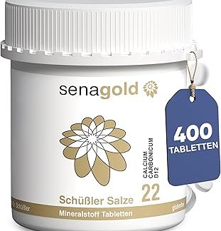 Senagold Schüßler Salt No. 22 - Calcium Carbonicum D12-400 Tablets - Gluten Free - Manufactured according to Homeopathic Pharmacopoeia (HAB) in Germany