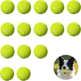 Wozzies Tennis Balls, Pack of 15 Robust Balls for Playing, Throwing, Training, Leisure, Also for Pet Training, Schools, Tennis Balls Children, Beginners