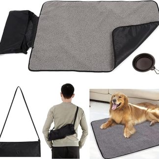Foldable Waterproof Pet Blanket Camping Blanket Dog Cat Mat Warming Blanket with Bag 100 x 70 cm Dog Bed Dog Mat for Outdoor Indoor Large Travel Blanket for Pets