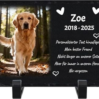 Givelle Personalised Dog Memorial Memorial Memorial Plaque with Photo Memorial Memorial Plaque Pet Memorial Memorial Gift
