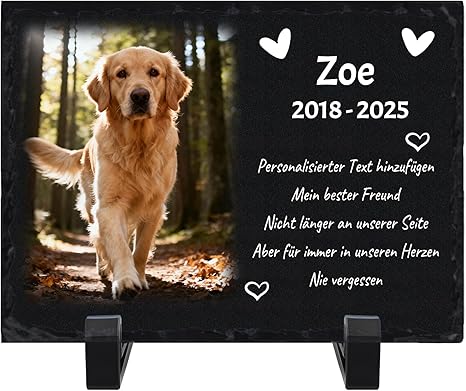 Givelle Personalised Dog Memorial Memorial Memorial Plaque with Photo Memorial Memorial Plaque Pet Memorial Memorial Gift