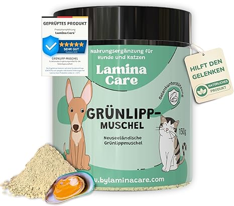 Lamina Care - Green-lipped mussel powder for dogs and cats - natural joint support with green-lipped mussel extract to support mobility, cartilage and joints, can be mixed into food - 150 g