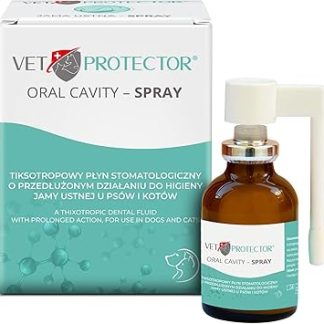 VET PROTECTOR - Professional Dental Spray for Dogs & Cats - Dental Care Spray for Dogs - Provides Fresh Breath - Teeth Cleaning - Oral Hygiene - Accelerates Wound Healing - Gingivitis - 30 ml