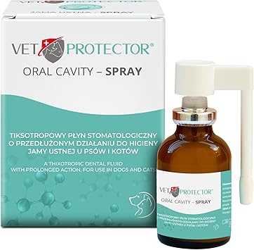 VET PROTECTOR - Professional Dental Spray for Dogs & Cats - Dental Care Spray for Dogs - Provides Fresh Breath - Teeth Cleaning - Oral Hygiene - Accelerates Wound Healing - Gingivitis - 30 ml