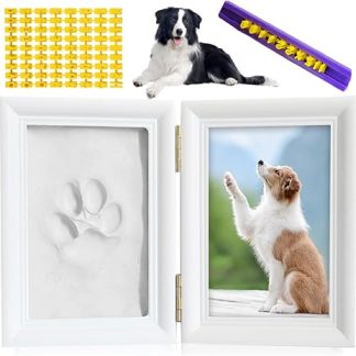 Paw Print Set Dog, Paw Print Set Cat, Paw Print Set Dog and Cat, Animal Handprint Set, Picture Frame Made of Wood, Paw Print Dog, Paw Print Set Dog with Digital Biscuit Mould