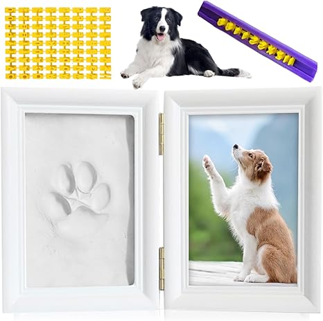 Paw Print Set Dog, Paw Print Set Cat, Paw Print Set Dog and Cat, Animal Handprint Set, Picture Frame Made of Wood, Paw Print Dog, Paw Print Set Dog with Digital Biscuit Mould