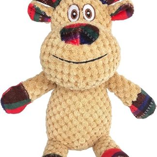 Dog Toy Christmas Squeaky Reindeer Durable Teeth Cleaning Interactive Plush Dog Toy Puppy Small Medium Dogs