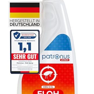 Patronus Flea Spray for Home & Environment 500 ml - Effective Repellent Against Fleas with Instant Protection - Highly Effective & Laboratory Tested - with Subtle Eucalyptus Citrus Fragrance