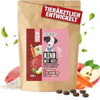 TIERLIEBHABER Beef with Rice 250 g Dry Food for Dogs - Veterinarian-Developed - Gentle & Monoprotein Dog Food for Dogs with Sensitive Digestion - Hypoallergenic & Well Tolerated Dog Food