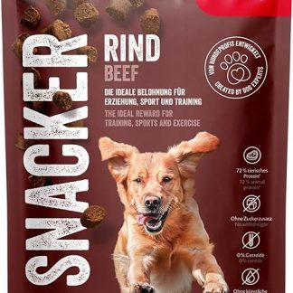 MERA Beef Snacker (1 x 200 g), Grain-Free, Soft Dog Treats for Training or Snack, Hearty Meaty Treats for All Dogs