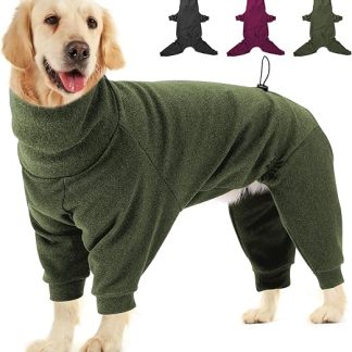 Dotoner Dog Warm Four Legged Dog Fleece Jumper Dog Winter Coat Pyjamas Onesie,Dog Clothes Windproof Full Body Cozy Jumpsuit Outfit for Small Medium Large Dogs Indoor&Outdoor Wear