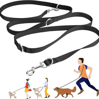 Oneisall Double Dog Lead Practice Lead 2.5 m for Medium Dogs up to 30 kg Very Stable Adjustable to 3 Positions