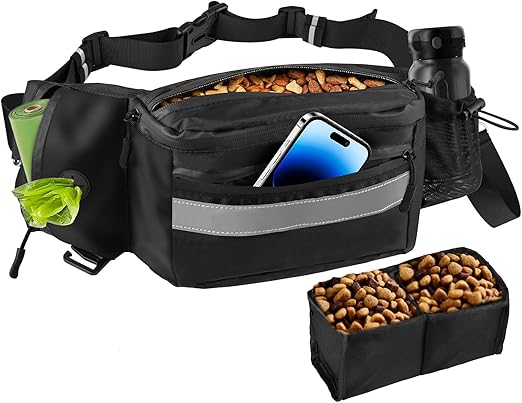 Razobws Dog Training Food Bag, Waterproof Treat Bag for Dogs with Large Capacity, Removable Snack Inner Pocket, Multifunctional Bum Bag for Dog Accessories