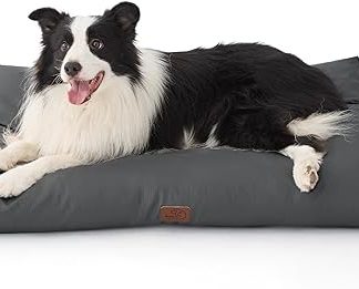 BEDSURE Waterproof Dog Bed Large Washable – 104 x 69 x 8 cm Dog Mattress XL for Dogs, Outdoor Padded Dog Mat Dark Grey in 8 cm Height, Large XL Dog Bed for Pets