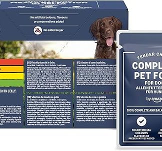 by Amazon Complete Food for Adult Dogs, Meat Selection in Jelly, 1.2 kg (12 Packs of 100g)