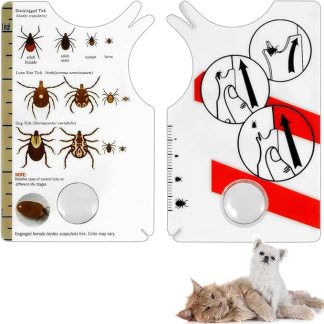 IZyufan Pack of 2 Tick Cards, Tick Scale Card with Magnifying Glass, Quick Cleaning of Ticks, Tick Card for People, Children, Dogs, Cats