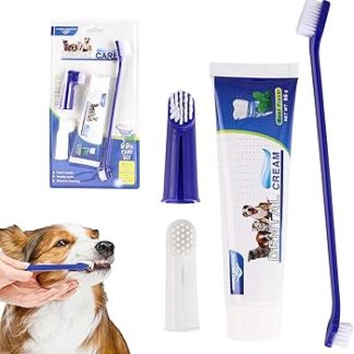 Dog Dental Care Set, Dog Toothbrush Fingerling Reusable, Dog Toothbrush and Dog Toothpaste, Dog Toothpaste Against Tartar Set, Dog Toothpaste Against Tartar, Dog Toothbrush, Dog Dental Care