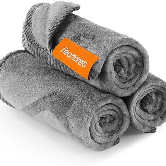 Feandrea Dog Blanket, Cat Blanket, Washable, Set of 3 Pet Blankets, XS, 60 x 40 cm, for Cat Cubs and Kittens, Flannel, Protective Blanket for Sofa, Slate Grey PPB011G01