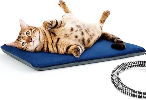 pecute Pet Heating Pad, Outdoor Electric Blanket, Pet Waterproof IPX7, Electric Heating Pad for Cats, Heating Mat 9-Tier Structure with Anti-Bite Hose Wrap Cable (S, 30 x 40 cm)