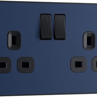 BG Evolve 13 Amp Double Switched Socket - Matt Blue