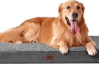 EHEYCIGA Orthopaedic Dog Bed for Large Dogs XL 112 x 81 x 9 cm, Washable Fluffy Dog Mat for Crate, Grey