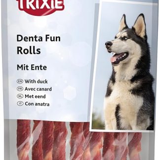 Trixie Denta Fun Chewing Sticks with Duck, 80 g, Pack of 6, Total of 60 Sticks