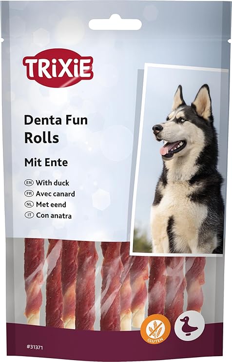 Trixie Denta Fun Chewing Sticks with Duck, 80 g, Pack of 6, Total of 60 Sticks