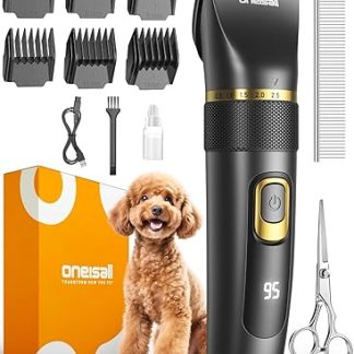 oneisall Quiet Dog Clippers Upgrade Pro, Professional Clippers Dog Cat 2000 mAh Rechargeable, IPX7 Waterproof Poodle Clippers for Grooming at Home