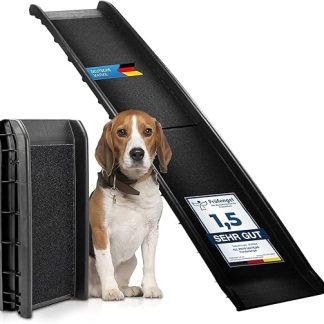 all Pets United® Dog Ramp Foldable Dog & Cat Stairs Ramp Entry Aid for Boot Pet Stairs 156 x 40 cm for Large and Small Animals