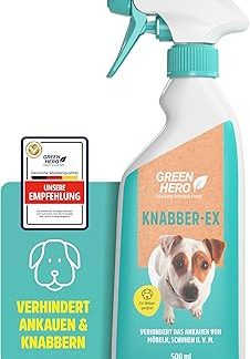 Green Hero Knabber-EX 500 ml Nibble Stop for Dogs and Cats, Anti Nibbling & Chewing of Furniture, Shoes and Much More, Bitter Spray, Anti Chew Spray Dog