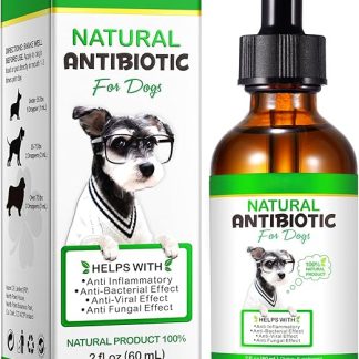Natural Antibiotics for Dogs, 60 ml Dog Antibiotics, Dog Antibiotics for Skin Infections, Anti-Inflammatory, Supports Immune System and Allergy Relief - No Artificial Additives