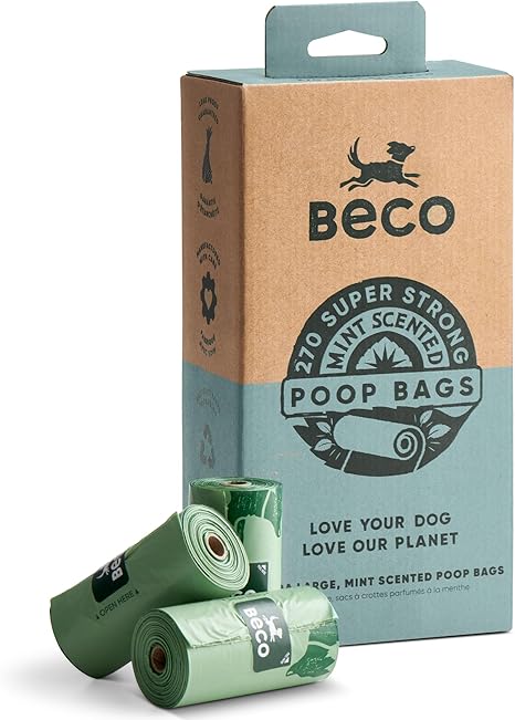 Beco Bags - Value Pack - 270 Strong Large Poop Bags for Dogs - Eco Friendly and Degradable with Anti-tear, Green
