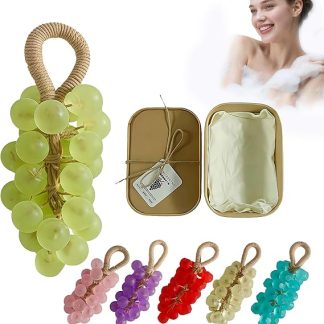 Personalised Handmade Crystal Grape Soap DIY Soap Set with Realistic Grape Scent on Rope Hand Cleaning Soap and Fresh Air for Women Men Unique Gift