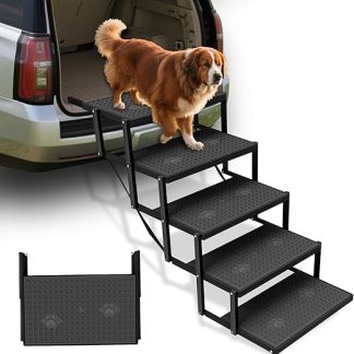 Dog Stairs Car Folding for Small Dogs, Dog Ramp Car with Increased Load Capacity, Dog Ramp Car Foldable for Large Dogs, Dog Ladder Foldable up to 80 kg